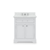 Water Creation Bathroom Vanity Vanity Only WATER CREATION 30 Inch Pure White Single Sink Bathroom Vanity From The Derby Collection