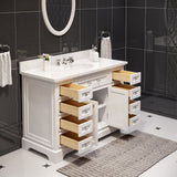 WATER CREATION 48 Inch Pure White Single Sink Bathroom Vanity From The Derby Collection