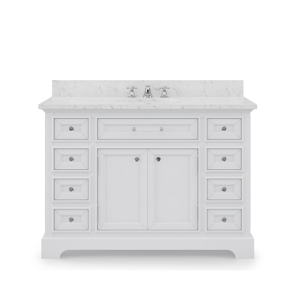 Water Creation Bathroom Vanity Vanity Only WATER CREATION 48 Inch Pure White Single Sink Bathroom Vanity From The Derby Collection