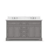 Water Creation Bathroom Vanity Vanity Only WATER CREATION 60 Inch Cashmere Grey Double Sink Bathroom Vanity From The Derby Collection