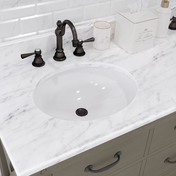 Water Creation Bathroom Vanity Vanity and Faucet WATER CREATION 60 Inch Grizzle Grey Double Sink Bathroom Vanity With Carrara White Marble Counter Top From The ABERDEEN Collection