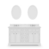 Water Creation Bathroom Vanity Vanity and Mirror WATER CREATION 60 Inch Pure White Double Sink Bathroom Vanity From The Derby Collection