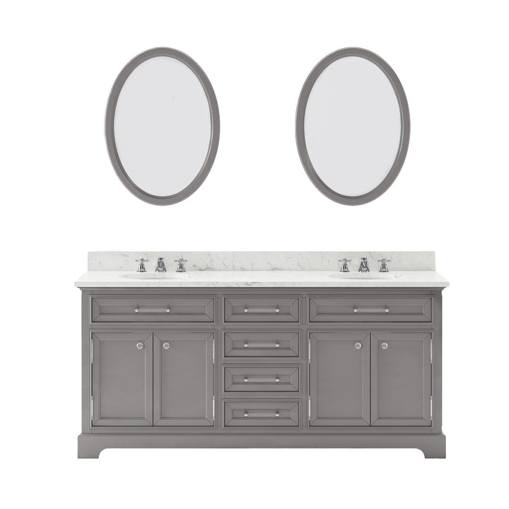 Water Creation Bathroom Vanity Vanity and Mirror WATER CREATION 72 Inch Cashmere Grey Double Sink Bathroom Vanity From The Derby Collection