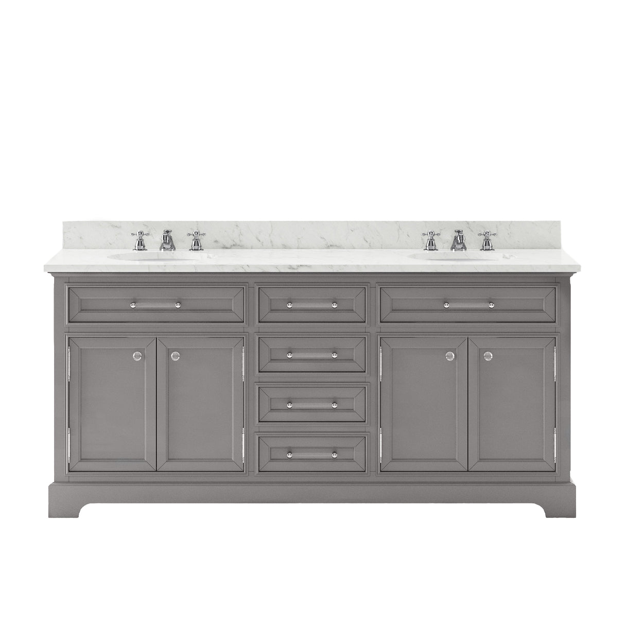 Water Creation Bathroom Vanity Vanity Only WATER CREATION 72 Inch Cashmere Grey Double Sink Bathroom Vanity From The Derby Collection