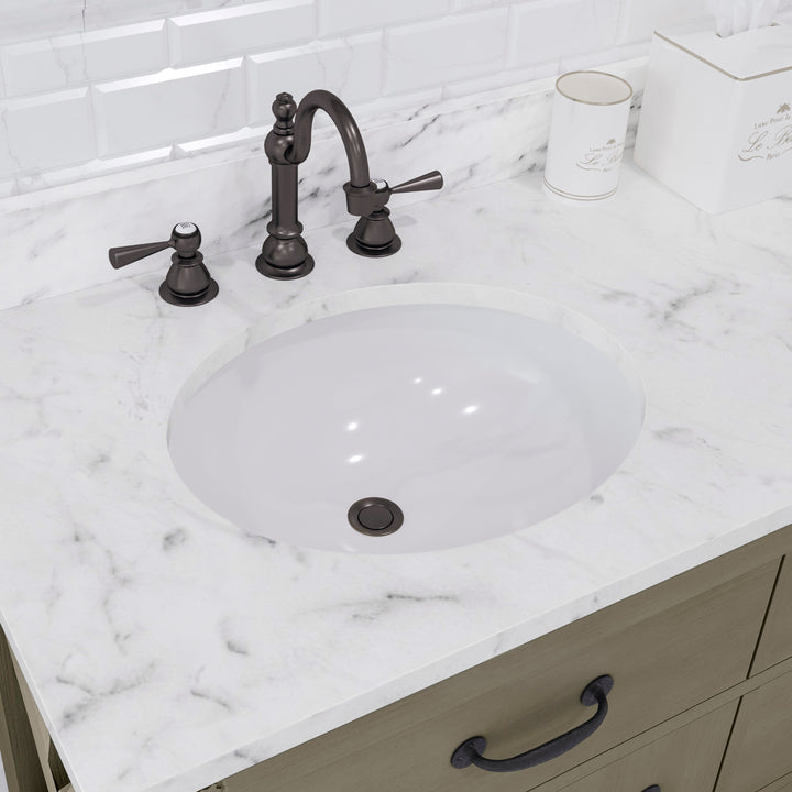 Water Creation Bathroom Vanity Vanity and Faucet WATER CREATION 72 Inch Grizzle Grey Double Sink Bathroom Vanity With Carrara White Marble Counter Top From The ABERDEEN Collection