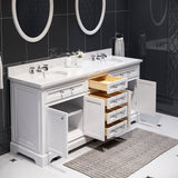 WATER CREATION 72 Inch Pure White Double Sink Bathroom Vanity From The Derby Collection