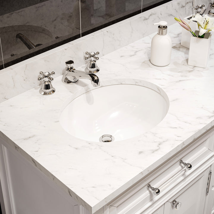 Water Creation Bathroom Vanity Vanity and Faucet WATER CREATION 72 Inch Pure White Double Sink Bathroom Vanity From The Derby Collection