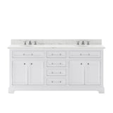 Water Creation Bathroom Vanity Vanity Only WATER CREATION 72 Inch Pure White Double Sink Bathroom Vanity From The Derby Collection