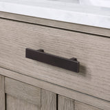 WATER CREATION Chestnut 24 In. Single Sink Carrara White Marble Countertop Vanity In Grey Oak