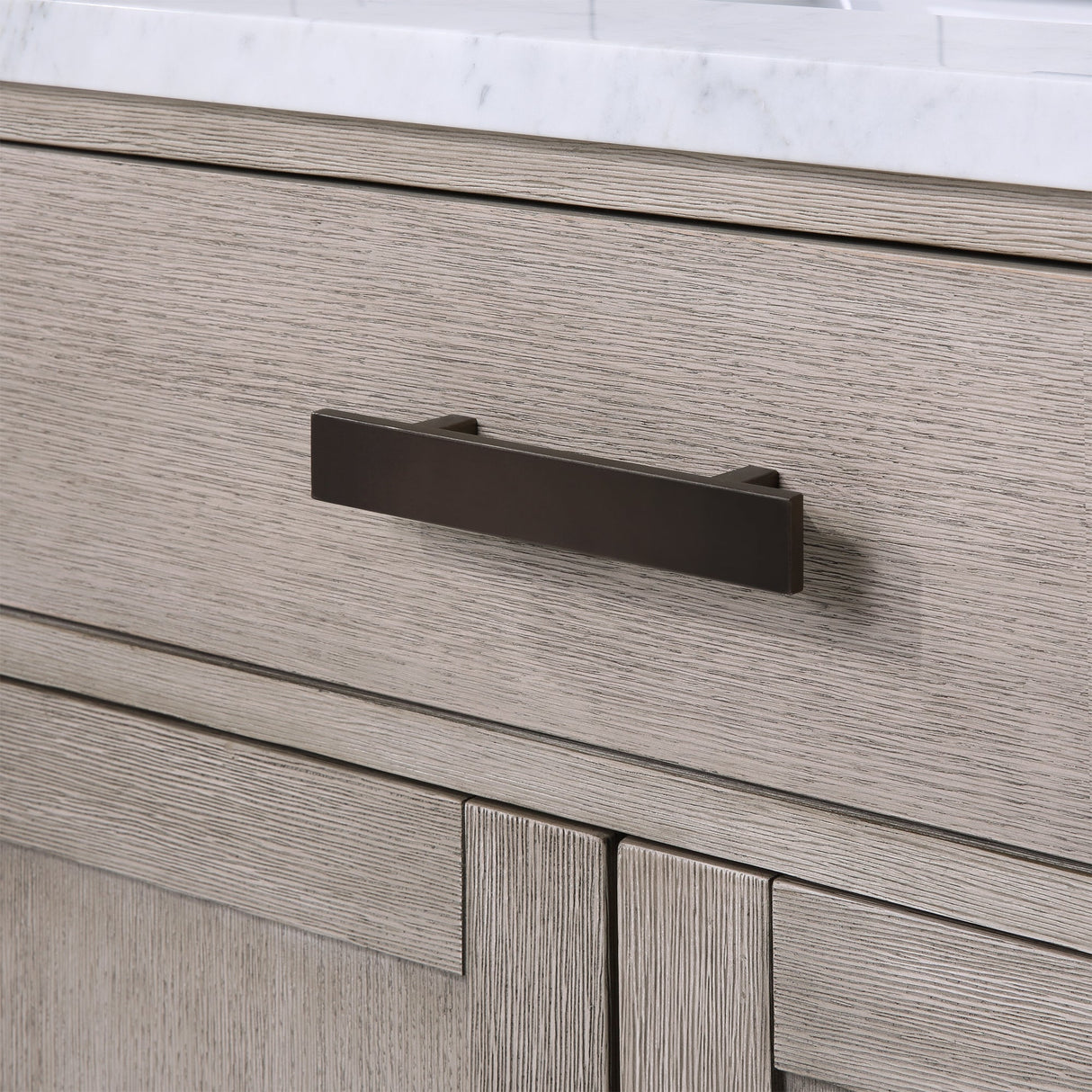 WATER CREATION Chestnut 30 In. Single Sink Carrara White Marble Countertop Vanity In Grey Oak