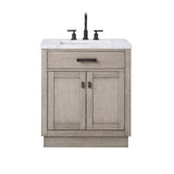 Water Creation Bathroom Vanity Vanity Only WATER CREATION Chestnut 30 In. Single Sink Carrara White Marble Countertop Vanity In Grey Oak