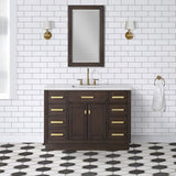 WATER CREATION Chestnut 48 In. Single Sink Carrara White Marble Countertop Vanity In Brown Oak