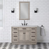 WATER CREATION Chestnut 48 In. Single Sink Carrara White Marble Countertop Vanity In Grey Oak