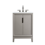 WATER CREATION Elizabeth 24-Inch Single Sink Carrara White Marble Vanity In Cashmere Grey