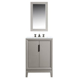 Water Creation Bathroom Vanity Vanity and Mirror WATER CREATION Elizabeth 24-Inch Single Sink Carrara White Marble Vanity In Cashmere Grey