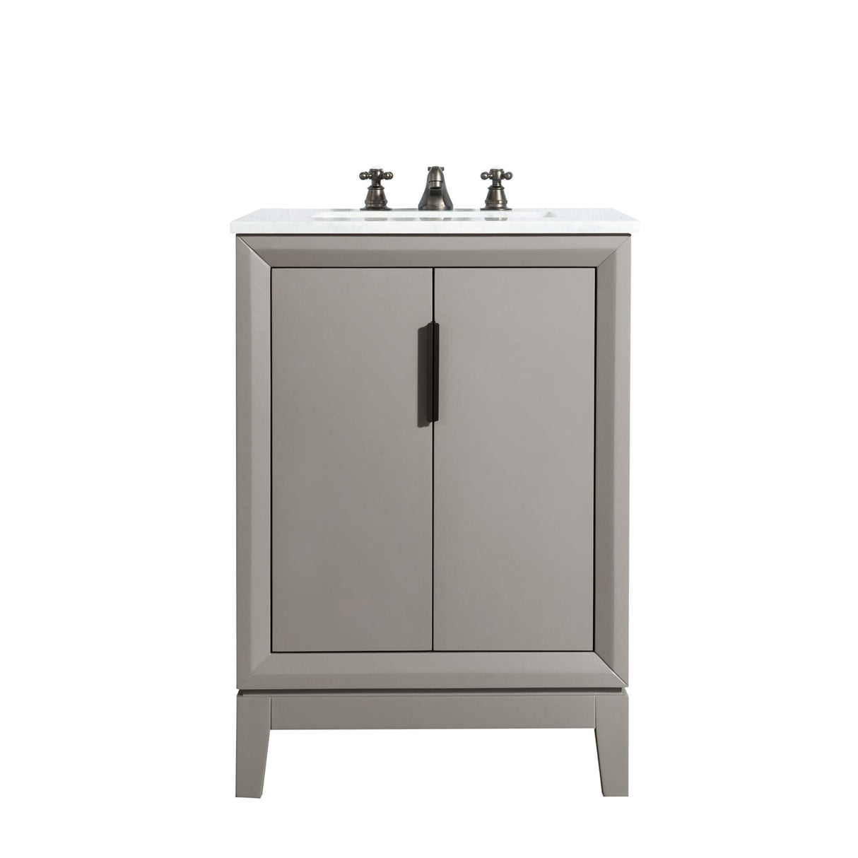 Water Creation Bathroom Vanity Vanity Only WATER CREATION Elizabeth 24-Inch Single Sink Carrara White Marble Vanity In Cashmere Grey