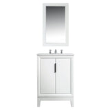 Water Creation Bathroom Vanity Vanity and Mirror WATER CREATION Elizabeth 24-Inch Single Sink Carrara White Marble Vanity In Pure White