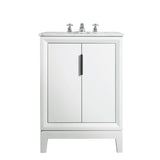 Water Creation Bathroom Vanity Vanity Only WATER CREATION Elizabeth 24-Inch Single Sink Carrara White Marble Vanity In Pure White