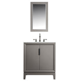 WATER CREATION Elizabeth 30-Inch Single Sink Carrara White Marble Vanity In Cashmere Grey