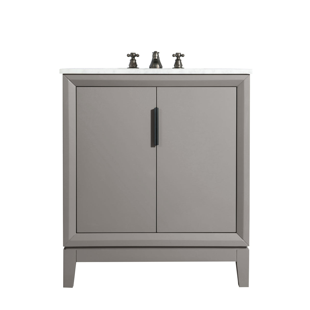 Water Creation Bathroom Vanity Vanity Only WATER CREATION Elizabeth 30-Inch Single Sink Carrara White Marble Vanity In Cashmere Grey