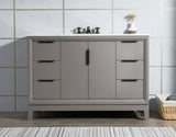 WATER CREATION Elizabeth 48-Inch Single Sink Carrara White Marble Vanity In Cashmere Grey