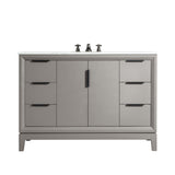 WATER CREATION Elizabeth 48-Inch Single Sink Carrara White Marble Vanity In Cashmere Grey