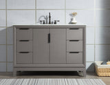 WATER CREATION Elizabeth 48-Inch Single Sink Carrara White Marble Vanity In Cashmere Grey