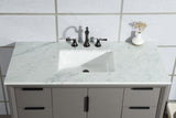 WATER CREATION Elizabeth 48-Inch Single Sink Carrara White Marble Vanity In Cashmere Grey