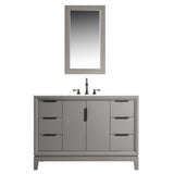 WATER CREATION Elizabeth 48-Inch Single Sink Carrara White Marble Vanity In Cashmere Grey