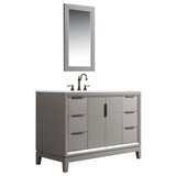 WATER CREATION Elizabeth 48-Inch Single Sink Carrara White Marble Vanity In Cashmere Grey