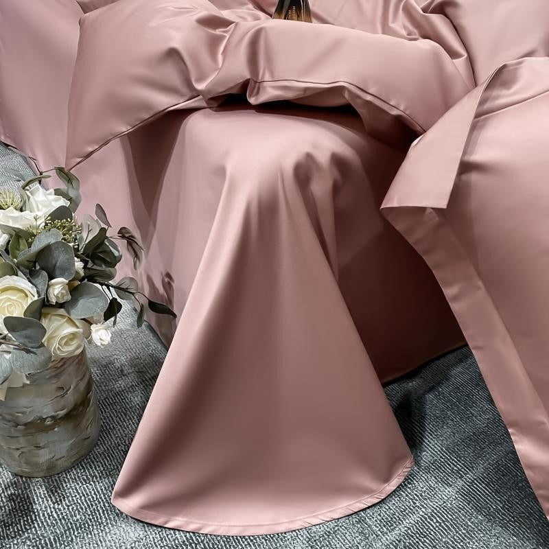 Neo Rosy Brown Cotton Duvet Cover Set