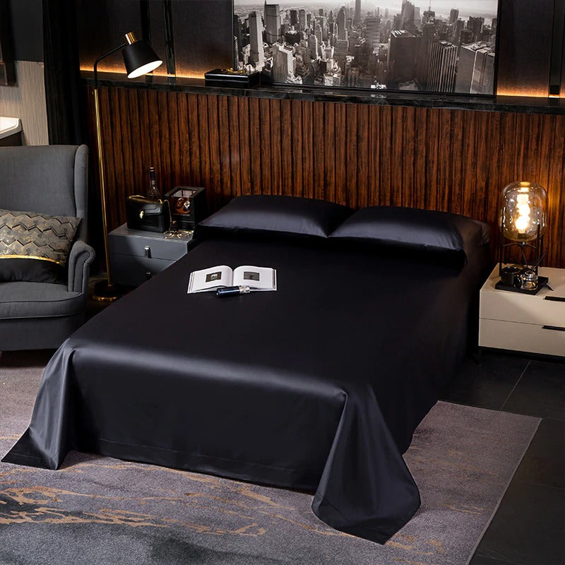 Lakibia Black Silky Soft Egyptian Cotton Bedding Set