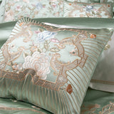 Esana Green Embroidery Egyptian Cotton Duvet Cover Set