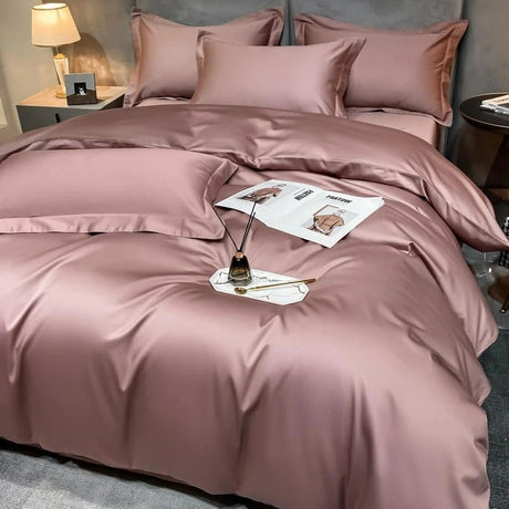 Neo Rosy Brown Cotton Duvet Cover Set