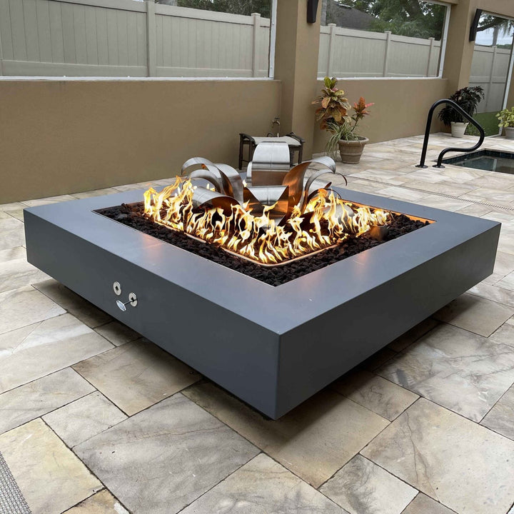 The Outdoor Plus Cabo Square Fire Pit | Powder Metal Coat