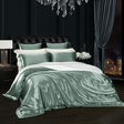 Eloise Pistachio Green Luxury Pure Mulberry Silk Bedding Set Duvet Cover Set - Venetto Design Queen / 2 Pillowcases Venettodesign.com