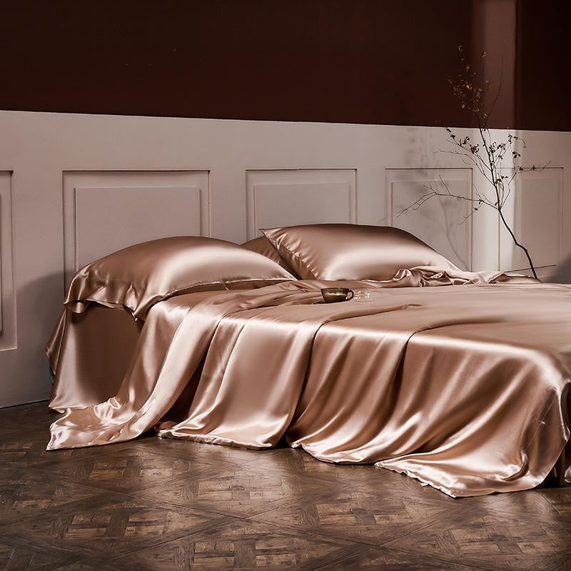 Royalis Rose Gold Luxury Pure Mulberry Silk Bedding Set