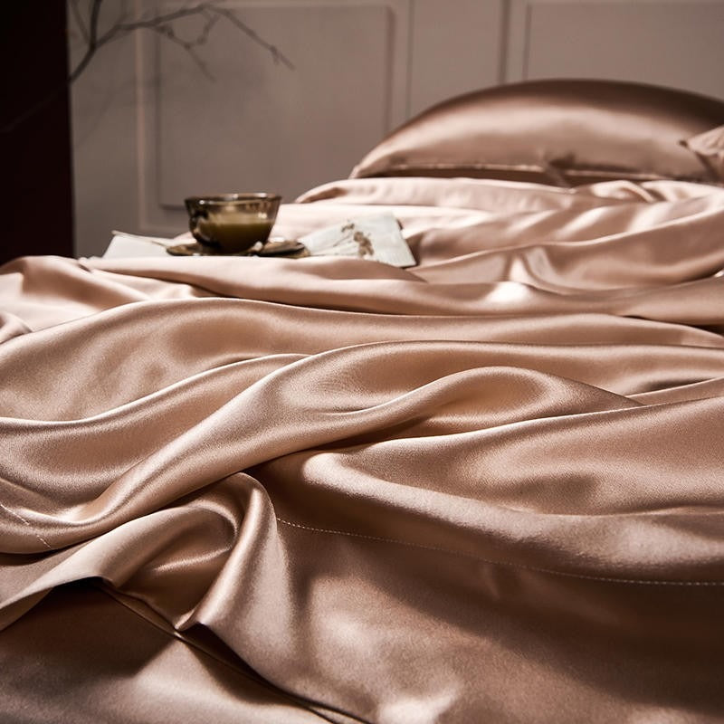 Royalis Rose Gold Luxury Pure Mulberry Silk Bedding Set