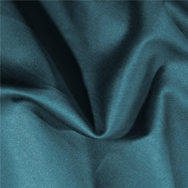 Anahi Teal Blue Embroidered Motif Border Egyptian Cotton Duvet Cover Set