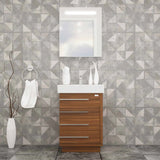 Casa Mare Domenico 24" Bathroom Vanity and Ceramic Sink Combo with LED Mirror