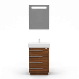 Casa Mare Domenico 24" Bathroom Vanity and Ceramic Sink Combo with LED Mirror