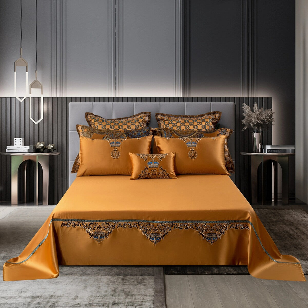 Khronom Luxury Satin Cotton Duvet Cover Set