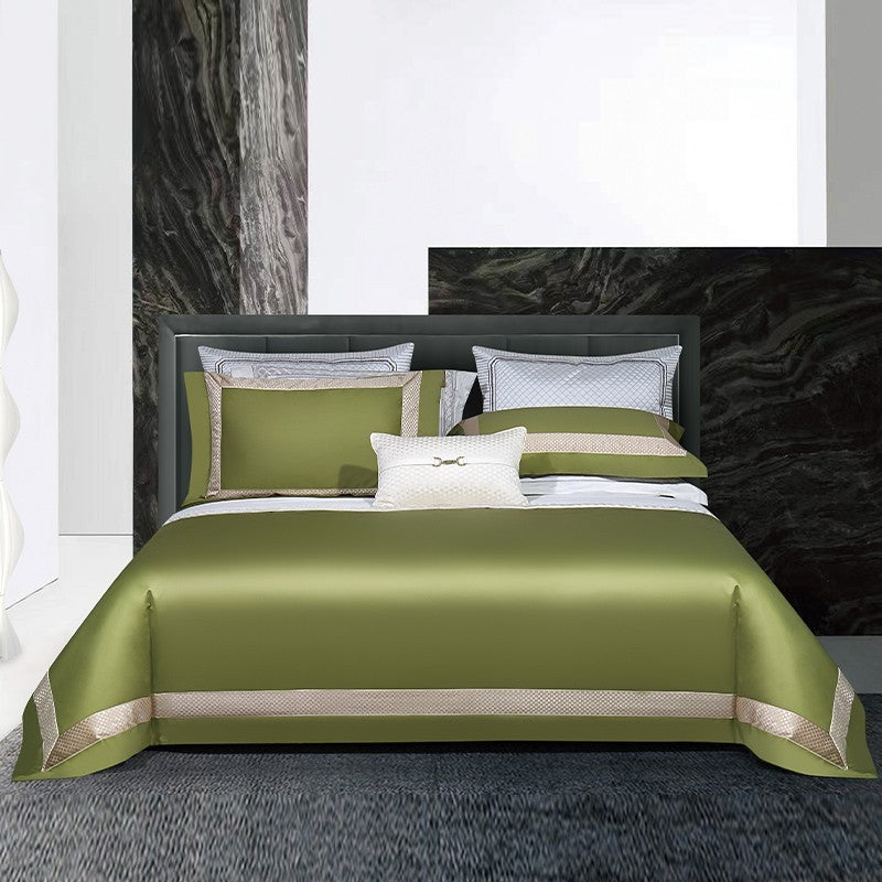 Sinatra Green Egyptian Cotton Duvet Cover Set