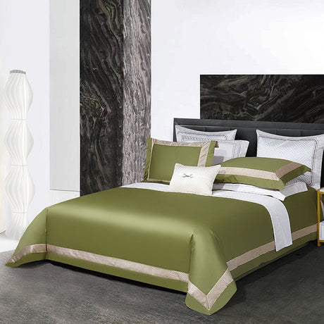 Sinatra Green Egyptian Cotton Duvet Cover Set