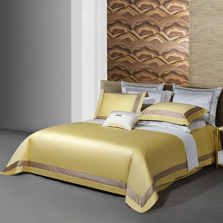 Sinatra Ecru Egyptian Cotton Duvet Cover Set