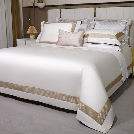 Sinatra White Egyptian Cotton Duvet Cover Set