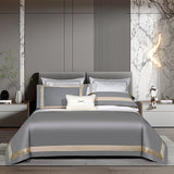 Sinatra Grey Egyptian Cotton Duvet Cover Set