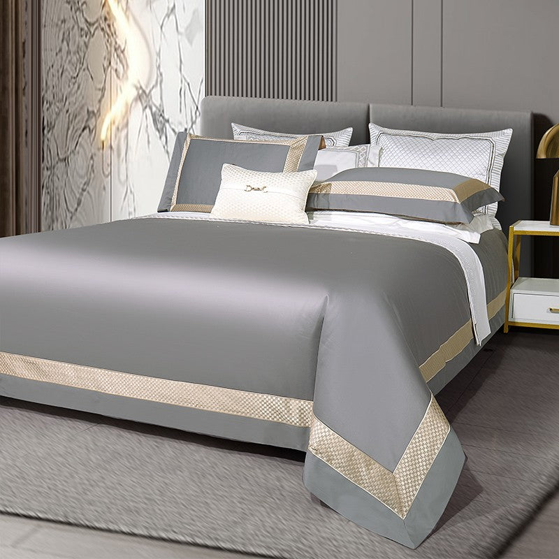 Sinatra Grey Egyptian Cotton Duvet Cover Set