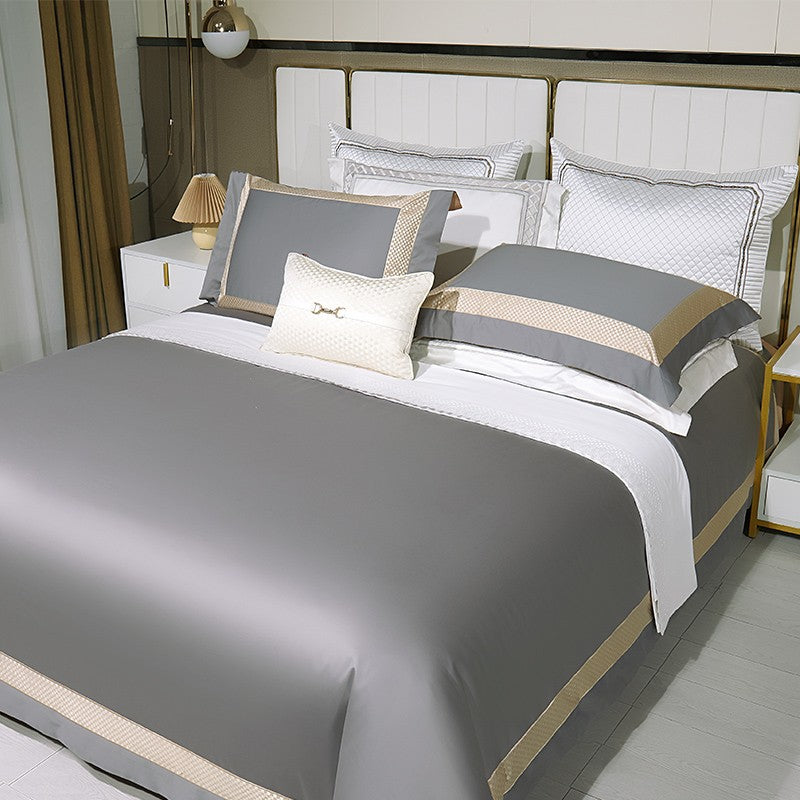 Sinatra Grey Egyptian Cotton Duvet Cover Set