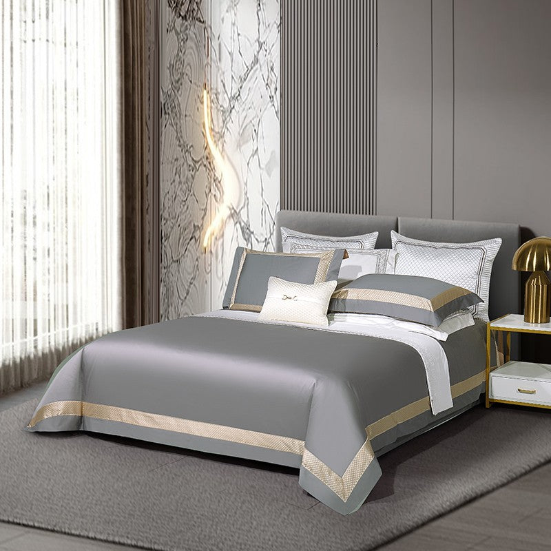 Sinatra Grey Egyptian Cotton Duvet Cover Set